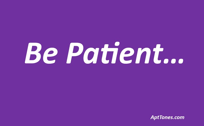 polite ways to say be patient