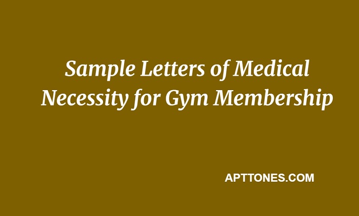 sample letters of medical necessity for gym membership