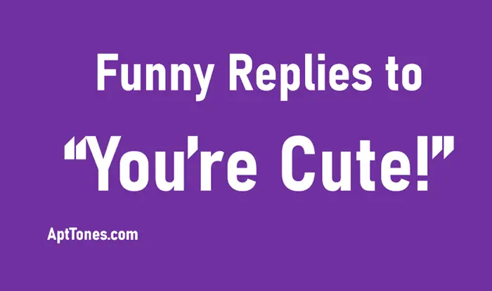 funny responses to you are cute