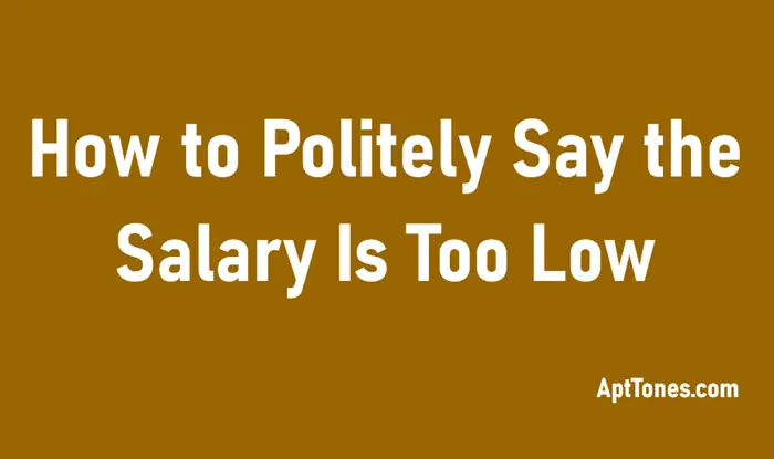 how to politely say the salary is too low