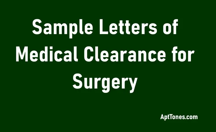letters of medical clearance for surgery