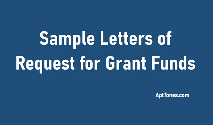 letters of request for grant funds