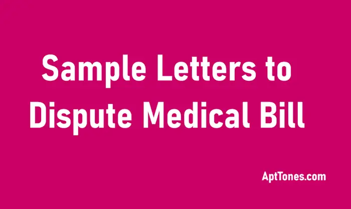 sample letters to dispute medical bill