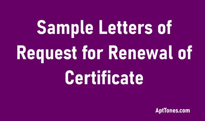 sample request letters for renewal of certificate