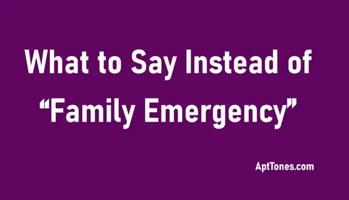 what to say instead of family emergency