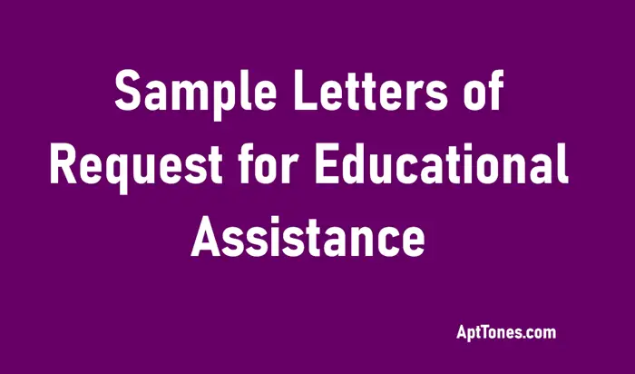 sample letters of request for educational assistance