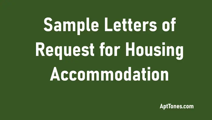 sample letters of request for housing accommodation
