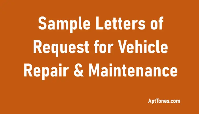 sample letters of request for vehicle repair