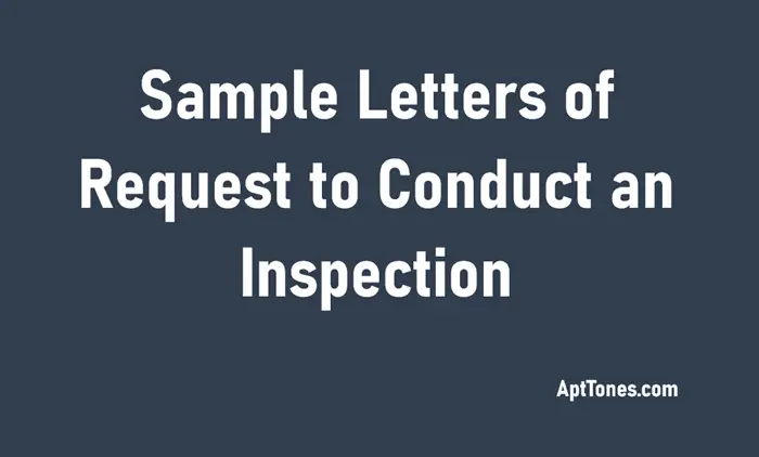 sample letters of request to conduct inspection