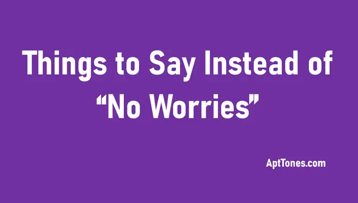things to say instead of no worries