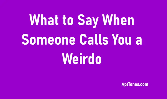 what to say when someone calls you a weidro