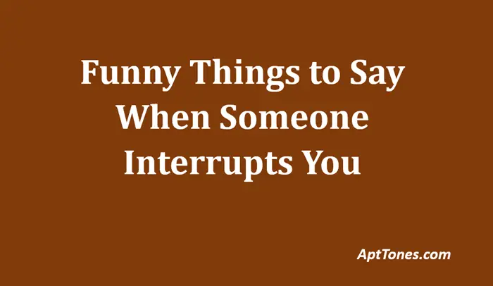 funny things to say when someone interrupts you