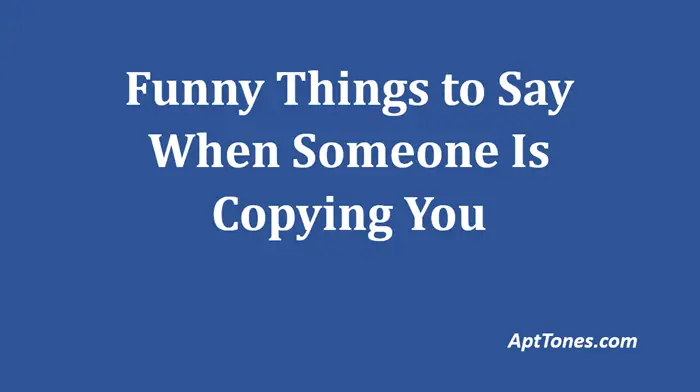 funny things to say when someone is copying you