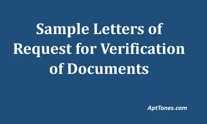 request letters for verification of documents