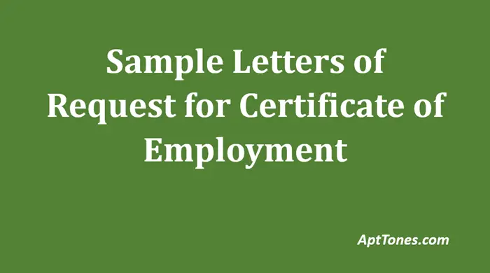 sample letters of request for certificate of employment