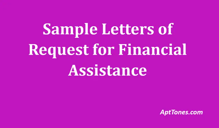 sample letters of request for financial assistance