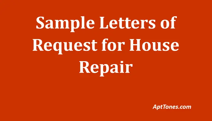 sample letters of request for house repair