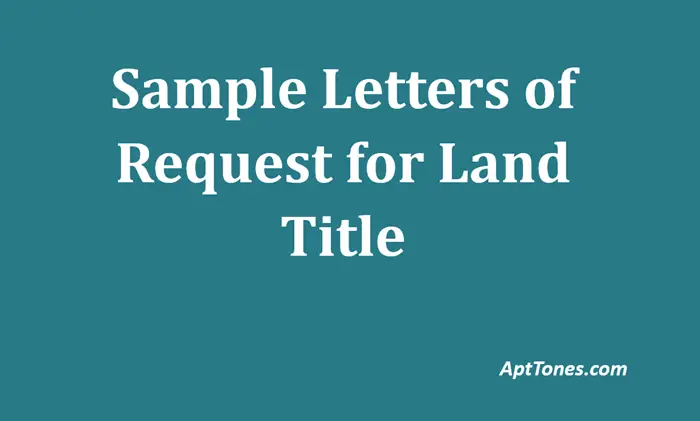 sample letters of request for land title