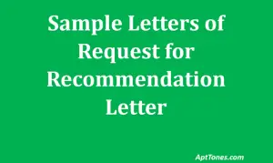 15 Sample Letters of Request for Recommendation Letter - Apt Tones