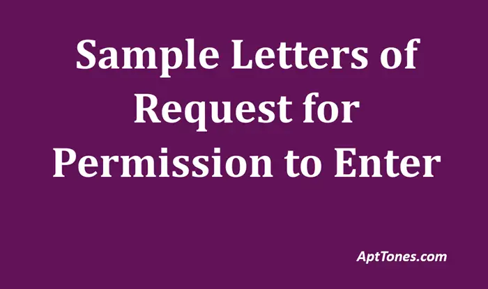 sample letters of request for permission to enter