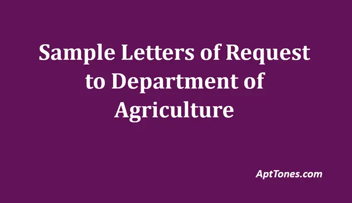 sample letters of request to department of agriculture
