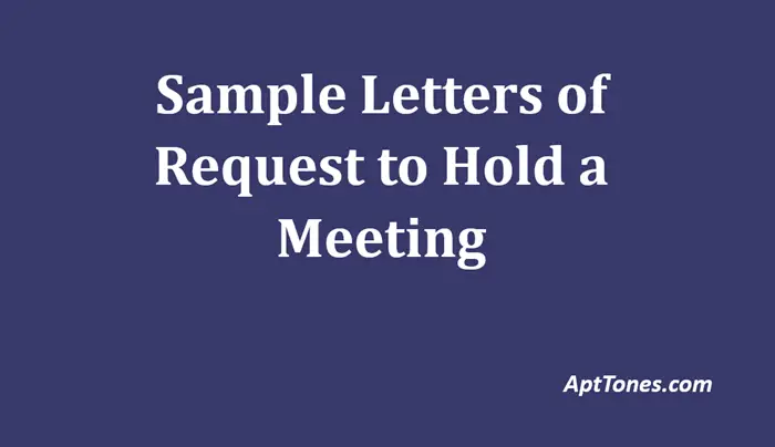 sample letters of request to hold a meeting