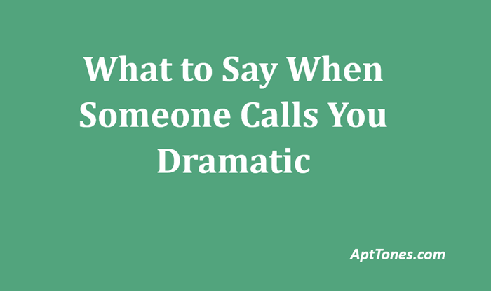 what to say when someone calls you a dramatic