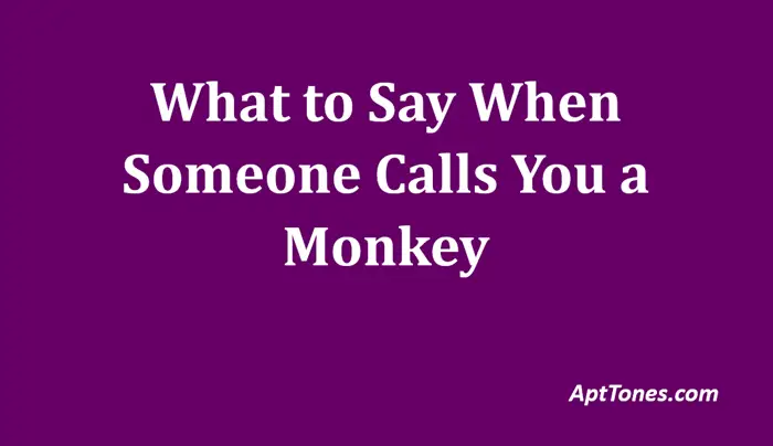 what to say when someone calls you a monkey