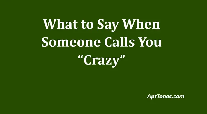 what to say when someone calls you crazy