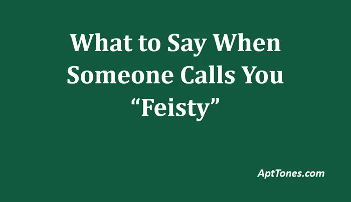 what to say when someone calls you feisty