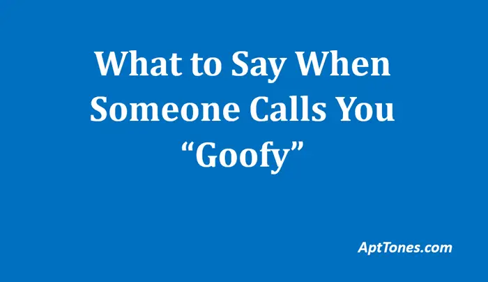 what to say when someone calls you goofy