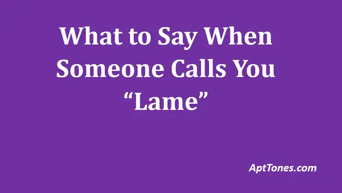 what to say when someone calls you lame