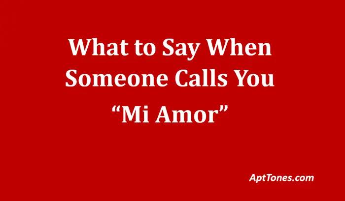 what to say when someone calls you mi amor