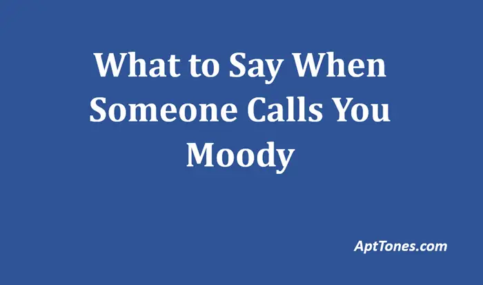 what to say when someone calls you moody