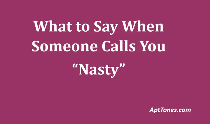 what to say when someone calls you nasty