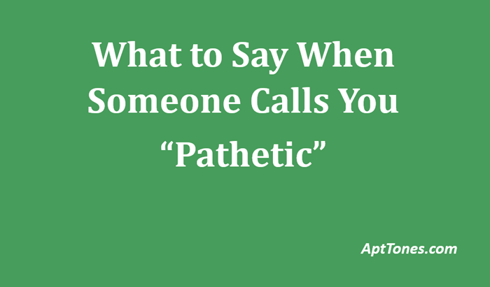 what to say when someone calls you pathetic