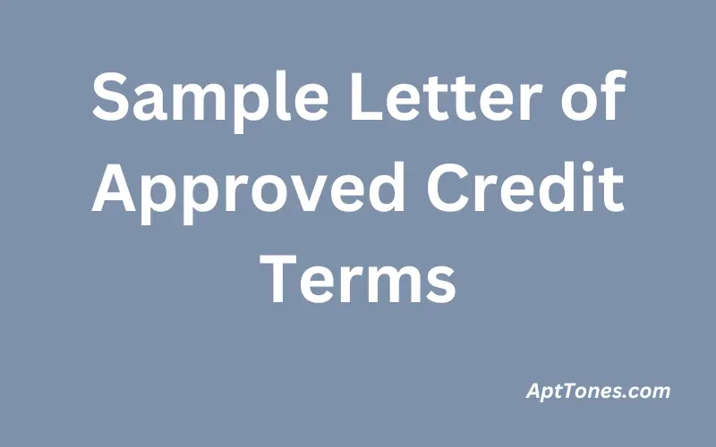 Sample Letter of Approved Credit Terms 