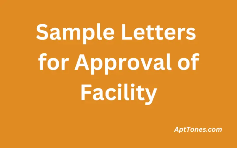 Sample Letters for Approval of Facility