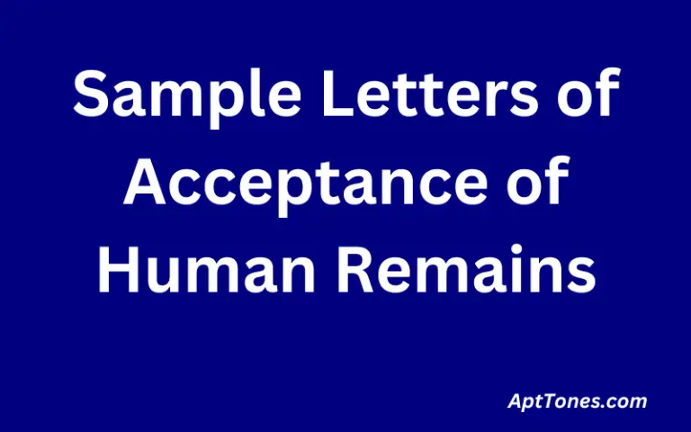 Sample Letters of Acceptance of Human Remains