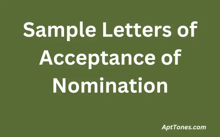 Sample Letters of Acceptance of Nomination