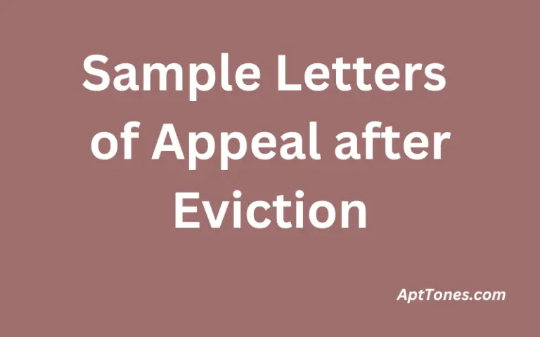 Sample Letters of Appeal after Eviction