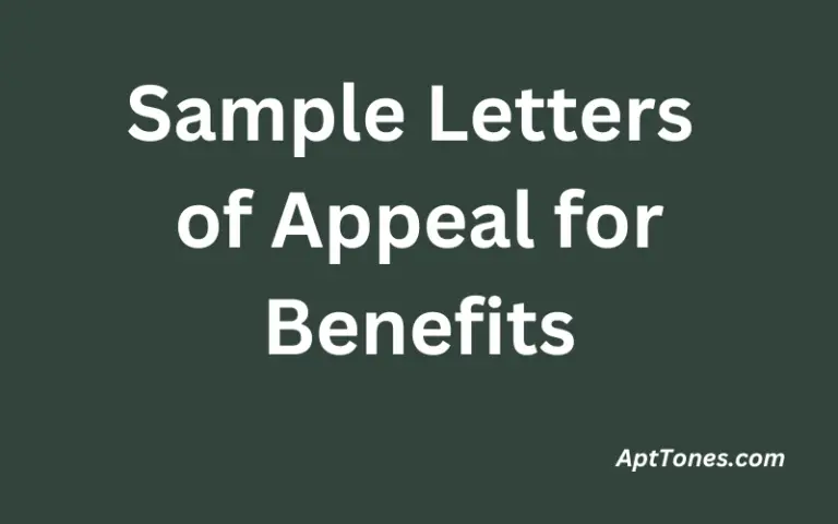 Sample Letters of Appeal for Benefits