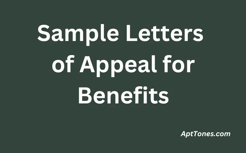 Sample Letters of Appeal for Benefits