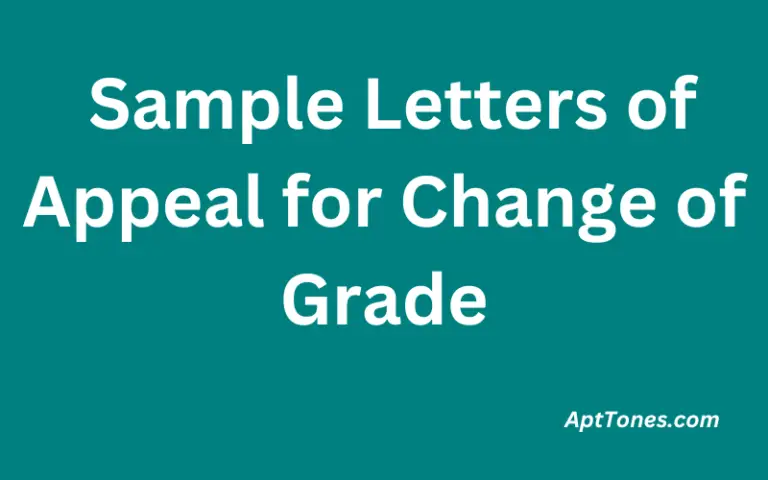 Sample Letters of Appeal for Change of Grade