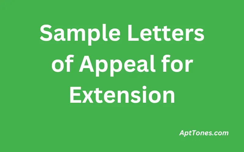 Sample Letters of Appeal for Extension