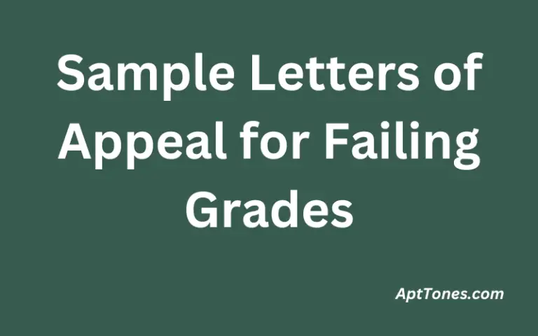 Sample Letters of Appeal for Failing Grades