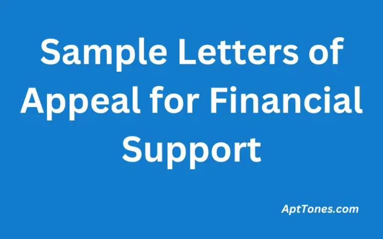 Sample Letters of Appeal for Financial Support