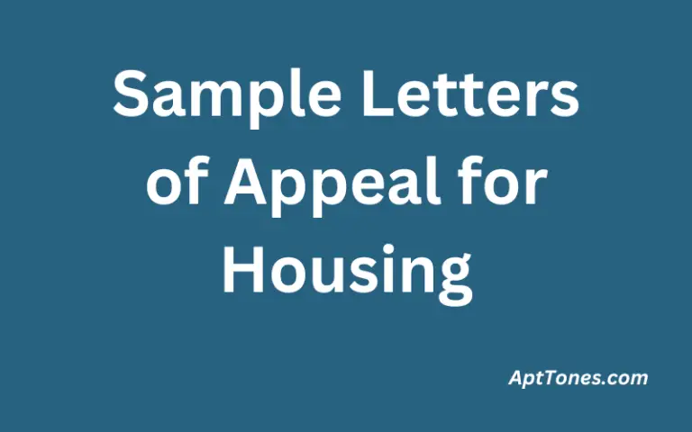 Sample Letters of Appeal for Housing