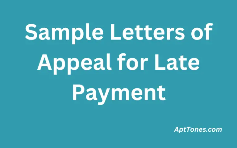 Sample Letters of Appeal for Late Payment