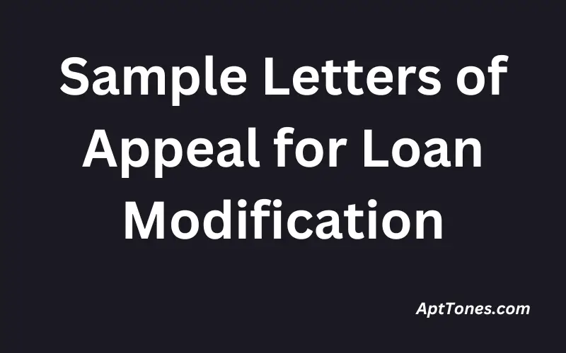 Sample Letters of Appeal for Loan Modification